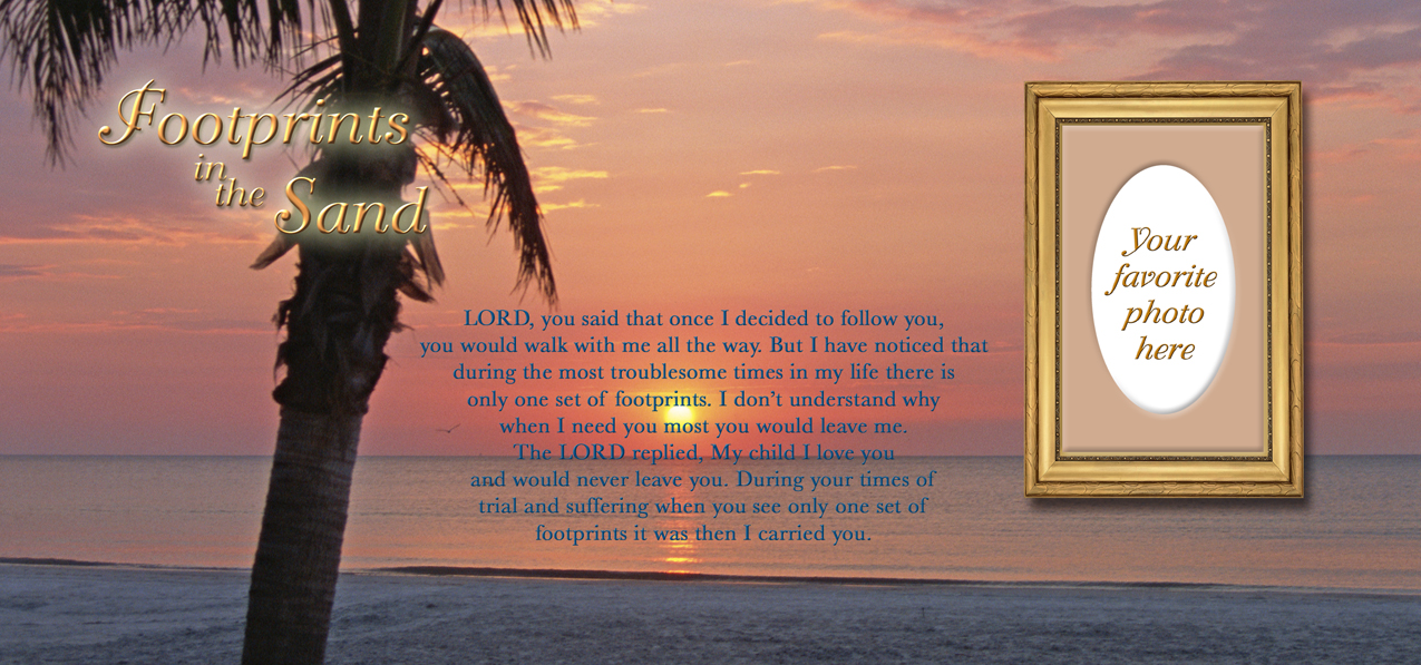 P 127 Sunset FR Footprints in the Sand (Sunset)